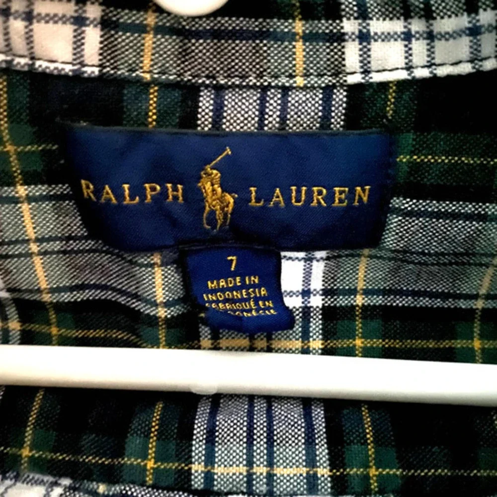 Ralph Lauren-Plaid Long Sleeve-Boys Size 7-EUC-***See‎ Description***